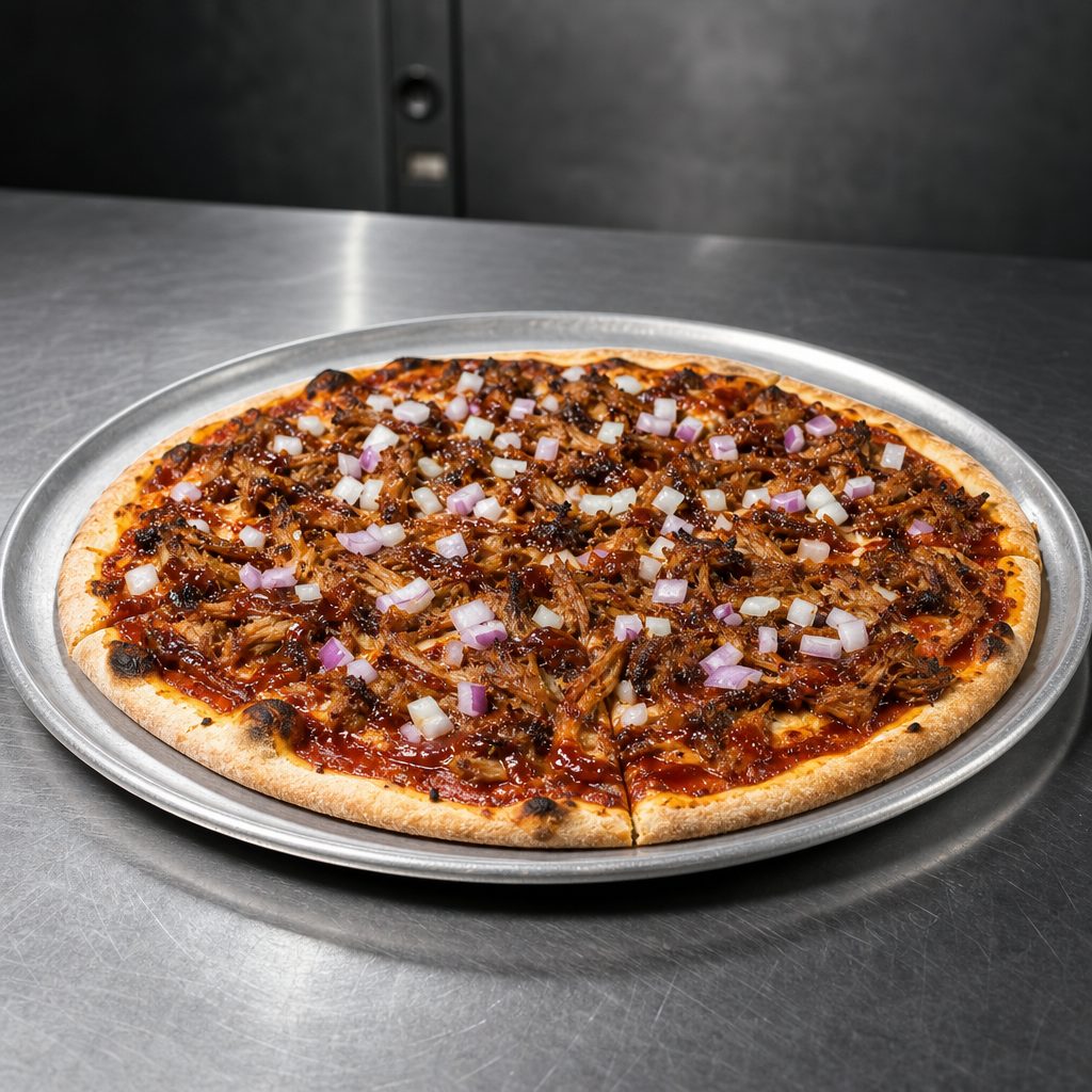 BBQ Pulled Pork Pizza.
