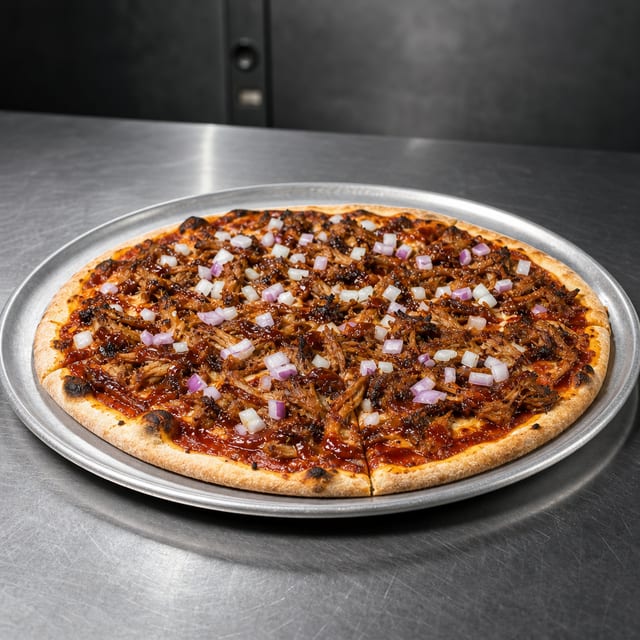 BBQ Pulled Pork Pizza.